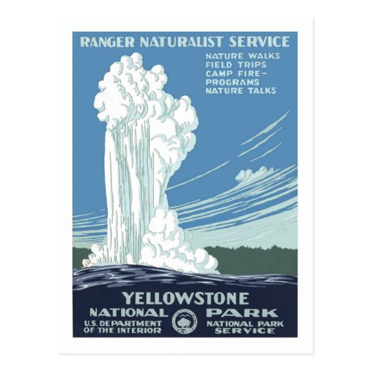 Vintage Travel Poster,Yellowstone Postcard