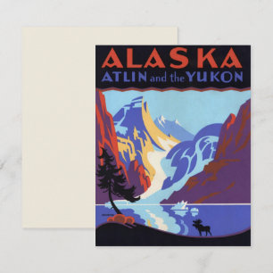Vintage Travel Poster, Yukon, Alaska Invitation