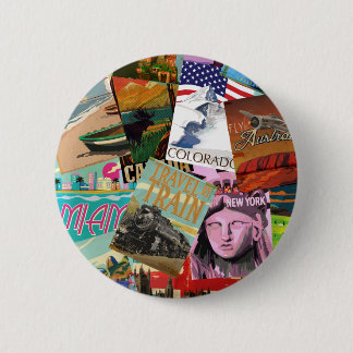 Vintage Travel Posters 6 Cm Round Badge