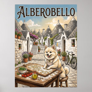 Vintage Travel Posters Alberobello Italy Dog