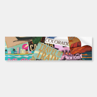 Vintage Travel Posters Bumper Sticker