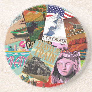 Vintage Travel Posters Coaster
