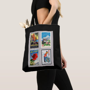 Vintage Travel Posters Collage Tote Bag