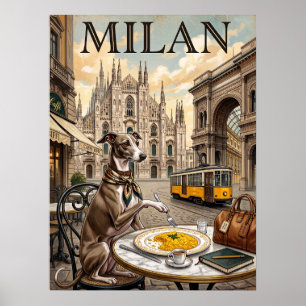 Vintage Travel Posters   Milan Italy Dog