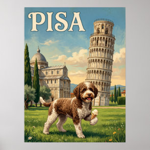 Vintage Travel Posters   Pisa Italy Dog Leaning