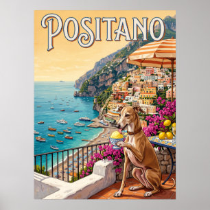 Vintage Travel Posters   Positano Italy Dog Coast
