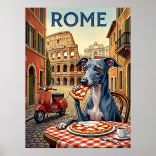 Vintage Travel Posters   Rome Italy Dog Pizza