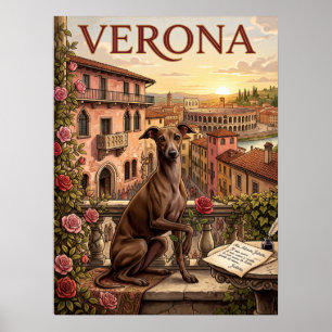 Vintage Travel Posters   Verona Italy Dog Romance