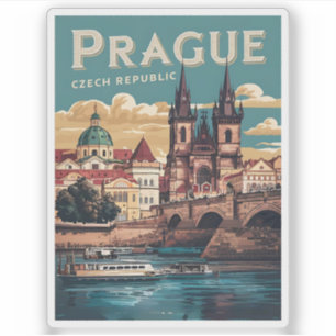 vintage travel prague czech republic gifts, boats