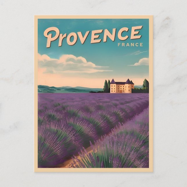 Vintage Travel Provence France Retro Scenic Postcard (Front)