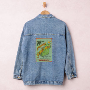 Vintage Travel Railroad Tourist Guide to Ireland  Denim Jacket