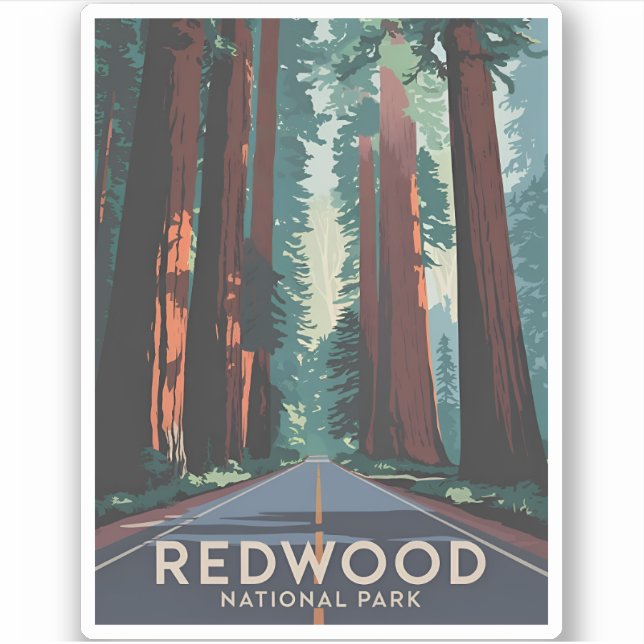 Vintage Travel Redwood National Park Retro  Scenic (Front)