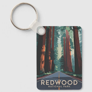 Vintage Travel Redwood National Park Retro  Scenic Key Ring