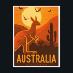 vintage travel retro Australia Kangaroo Australie Postcard<br><div class="desc">vintage,  retro,  travel,  modern,  watercolor,  Australia Kangaroo,  Australia,  australie,  tourism, </div>