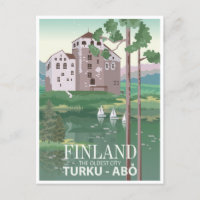 Vintage travel retro Finland turku-Abo Lapland