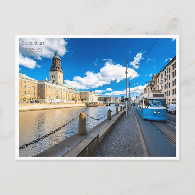 vintage travel retro Gothenburg Sweden Suède  Postcard (Front)