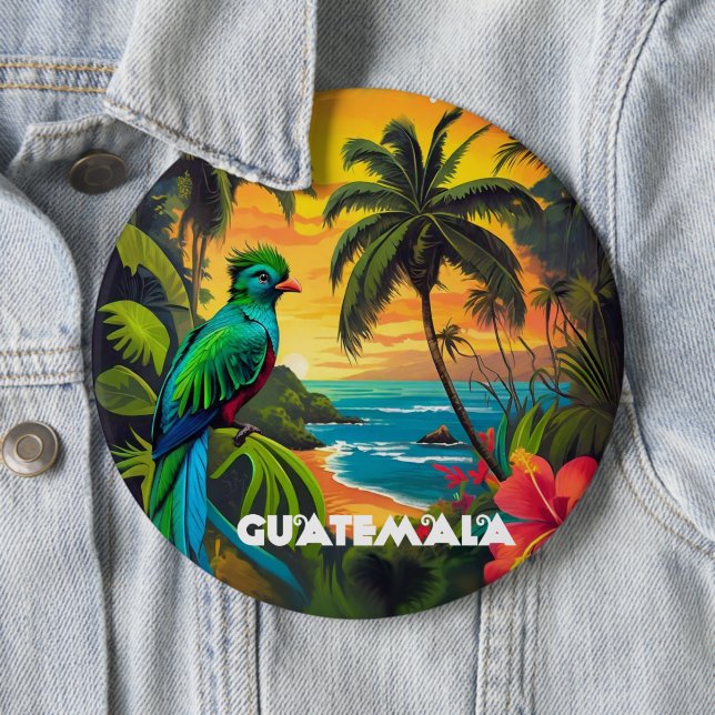 Vintage Travel Retro Guatemala 6 Cm Round Badge (In Situ)