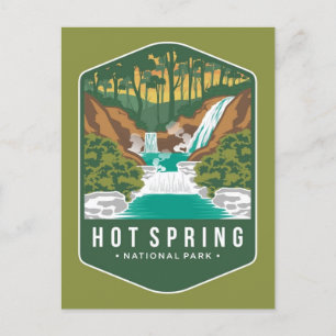 vintage travel retro Hot Springs USA national park Postcard