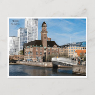 vintage travel retro Malmö Sweden Suède Tourism Postcard