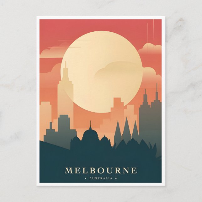 vintage travel retro Melbourne Australia australie Postcard (Front)