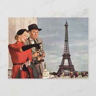 Vintage Travel - Retro Paris - Eiffel Tower Postcard