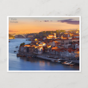 vintage travel retro Porto Portugal tourism  Postcard