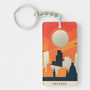 vintage travel retro souvenir Dresden Germany Key Ring