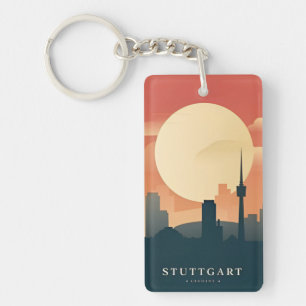 vintage travel retro souvenir Stuttgart Germany Key Ring