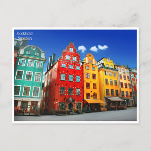vintage travel retro Stockholm Sweden Suède  Postcard