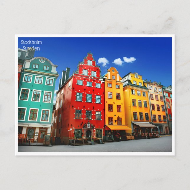 vintage travel retro Stockholm Sweden Suède  Postcard (Front)