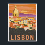 vintage travel retro watercolor Lisbon Portugal  Postcard<br><div class="desc">vintage,  retro,  travel,  modern,  watercolor,  classic,  lisbon,  Lisbon Portugal,  portugal, </div>