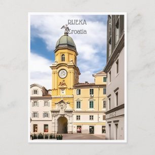 vintage travel Rijeka Croatia Kostrena Opatija Postcard