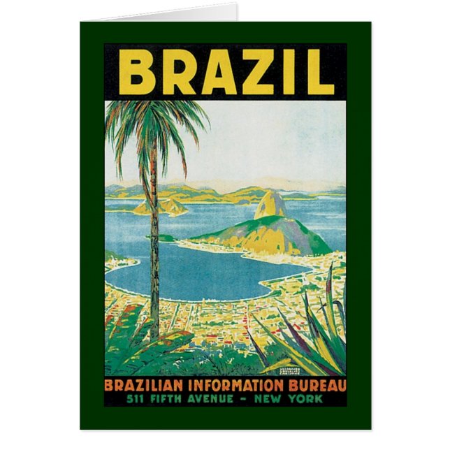 Vintage Travel Rio de Janeiro Brazil Coastal Beach (Front)