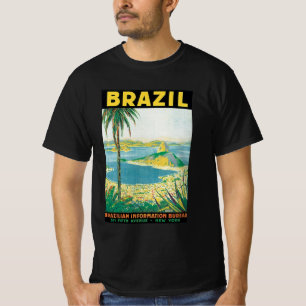 Vintage Travel Rio de Janeiro Brazil Coastal Beach T-Shirt