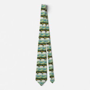Vintage Travel Rio de Janeiro Brazil Coastal Beach Tie