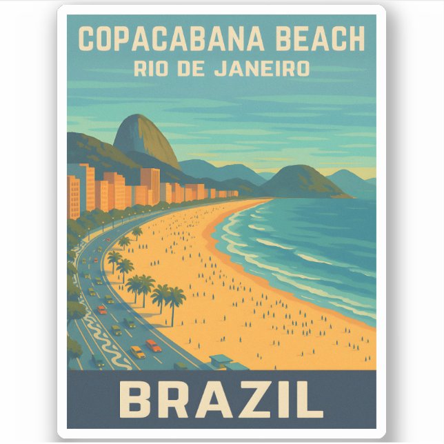 Vintage Travel Rio de Janeiro Copacabana Beach (Front)