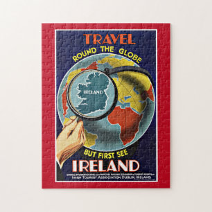 Vintage Travel Round the Globe See Ireland Jigsaw Puzzle