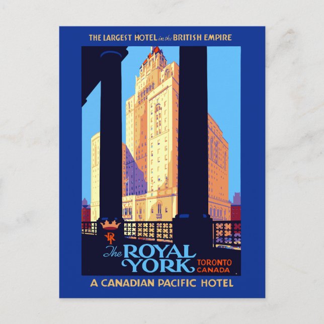 Vintage Travel Royal York Hotel Toronto Canada Postcard (Front)