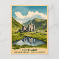 Vintage Travel Scotland Highlands Retro Landscape