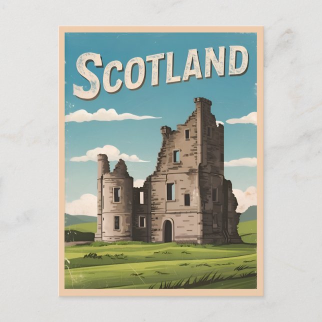 Vintage Travel Scotland Highlands Retro Scenic Postcard (Front)