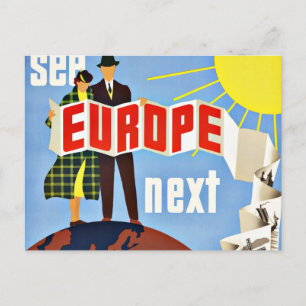 Vintage Travel See Europe Postcard