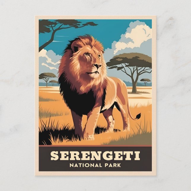 Vintage Travel Serengeti National Park Tanzania Postcard (Front)