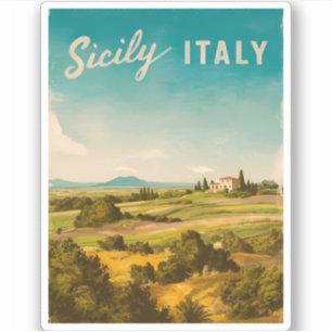 Vintage Travel Sicily Italy Retro Scenic