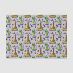 Vintage Travel Skyline New York Liberty Autumn Tissue Paper