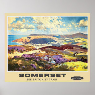Vintage Travel,Somerset Poster