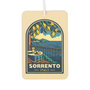 Vintage Travel Sorrento Italy Coastal Retro Scenic Car Air Freshener