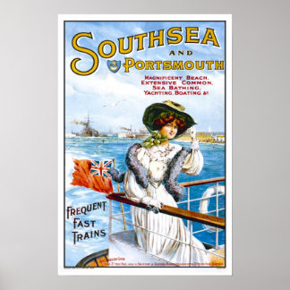 Vintage travel,Southsea Poster