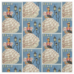 Vintage Travel Spain customizable fabric