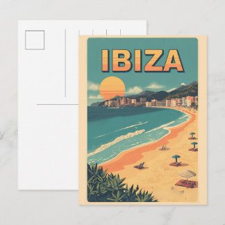 vintage Travel spain IBIZA Balearic islands gifts Postcard