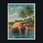 Vintage Travel Sri Lanka Ceylon Retro Scenic Postcard<br><div class="desc">Embrace the magic of Sri Lanka and celebrate its enduring legacy with this enchanting retro travel-inspired design. Overflowing with nostalgia and vintage charm, this design pays homage to the teardrop-shaped island, known for its lush landscapes, ancient ruins, and vibrant culture.</div>